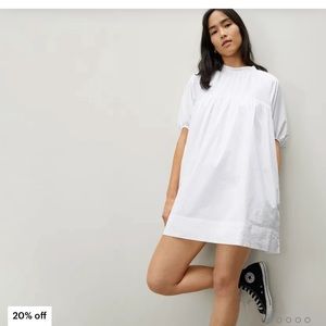 Everlane Shirred Mini Dress, sz L NWOT